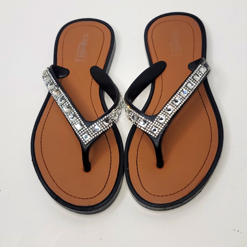 Kids Capelli Of New York Brand Rhinestone Flip Flop Sandals